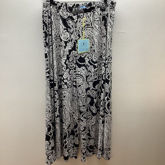 CeCe Size 1X Black & White Palazzo Pants. New With Tags - Picture 2 of 6
